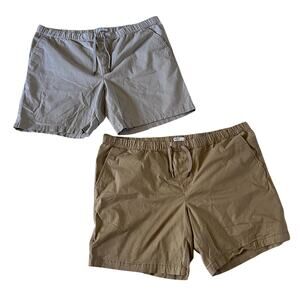 Beige & Tan Pull On Drawstring Short Bundle Men's Sz 50 8.5 inch inseam